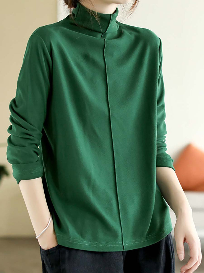 Autumn Artsy Warm Turtleneck T-shirt