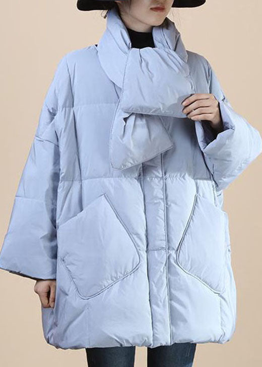 Baby Blue Thick Pockets Winter Duck Down Winter Coats
