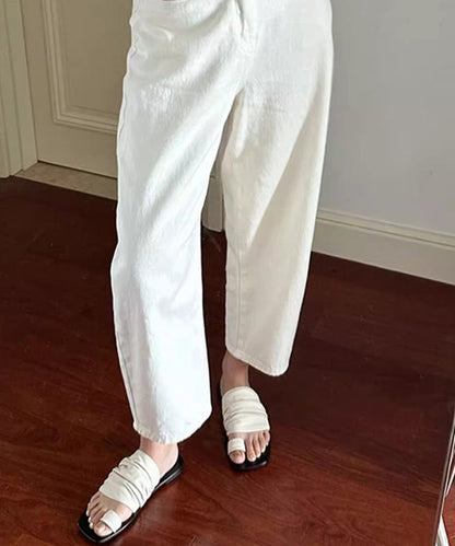 Summer New White Toe Flat Wrinkled Slippers