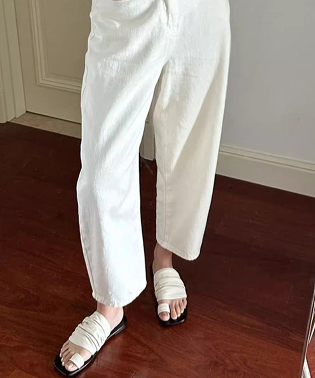 Summer New White Toe Flat Wrinkled Slippers