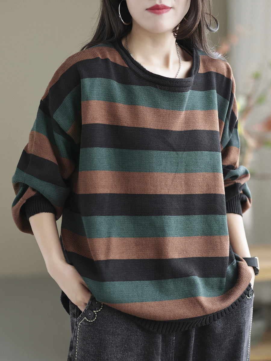 Striped Commuter Loose Sweater