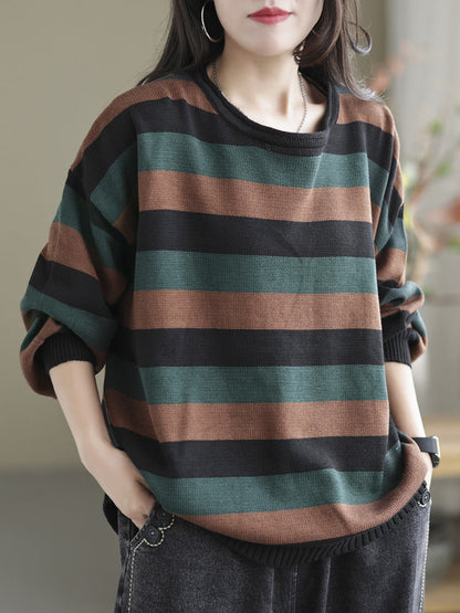 Striped Commuter Loose Sweater