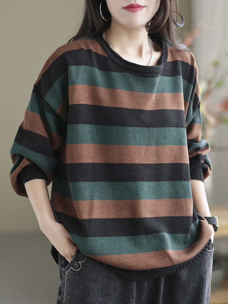 Striped Commuter Loose Sweater