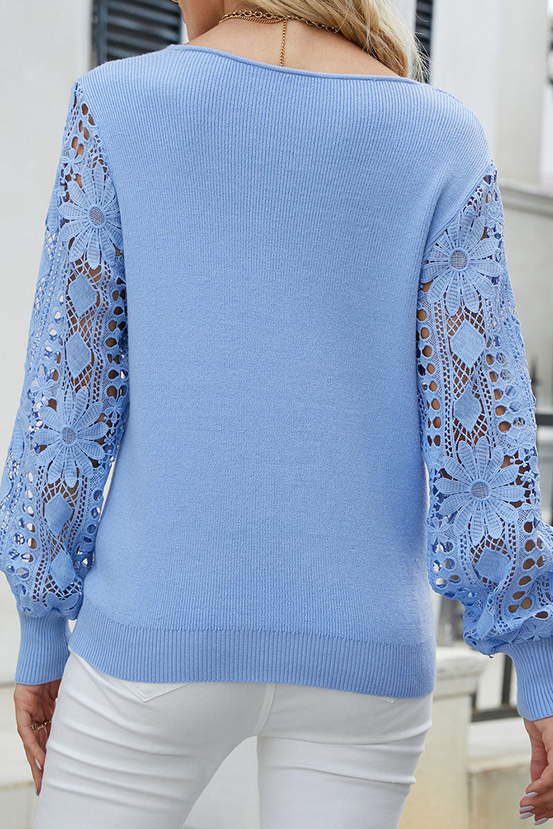 Hollowed Out V Neck Sweaters(5 Colors)