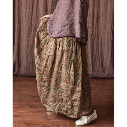Cozy Retro Linen Skirt