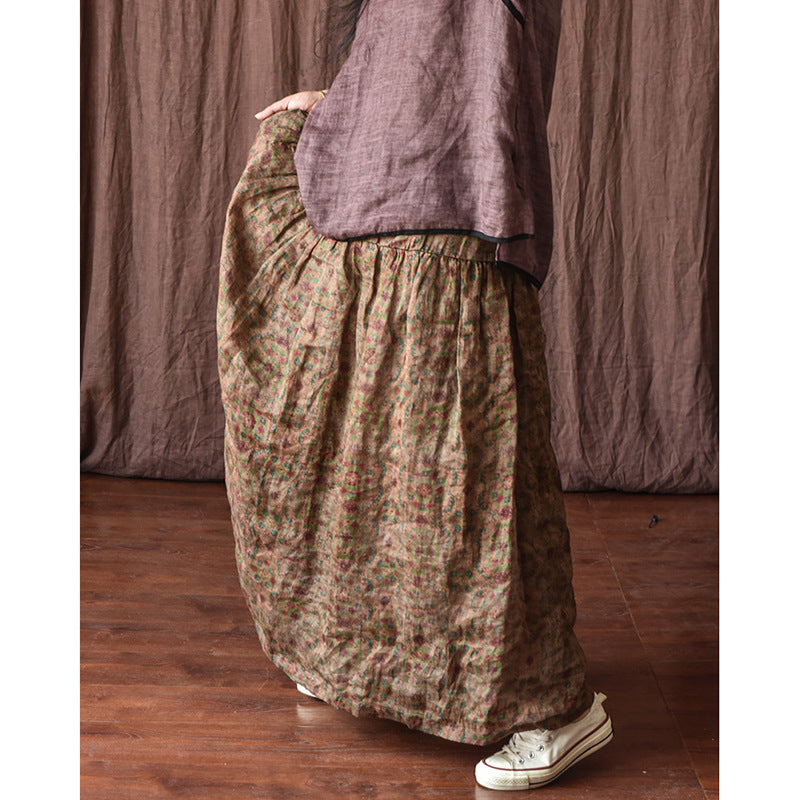 Cozy Retro Linen Skirt