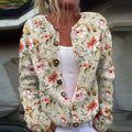 Vintage Tribal Floral Art Print Knit Button Sweater artswardrobe