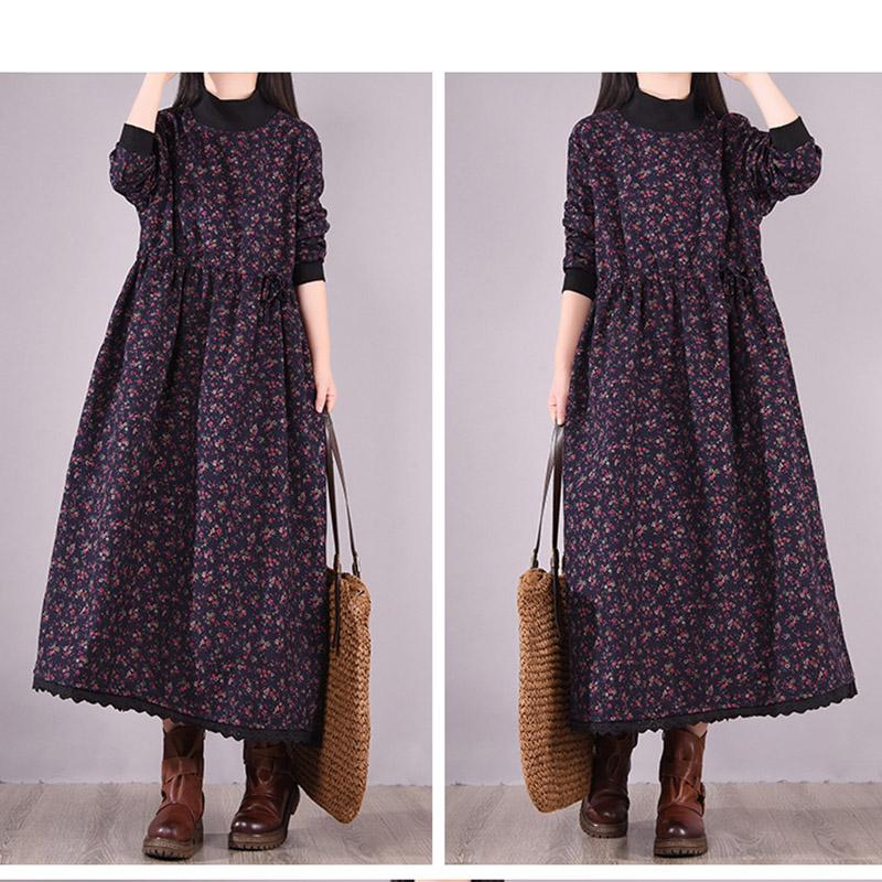 Winter Korean Style High-neck Plush Dress