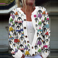 Vintage Iceland Penguin Embroidery Print Women's Knitted Sweater elevenforest