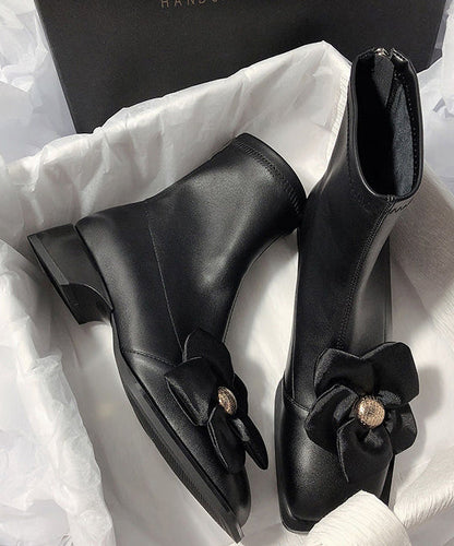 Original French Apricot Splicing Chunky Boots