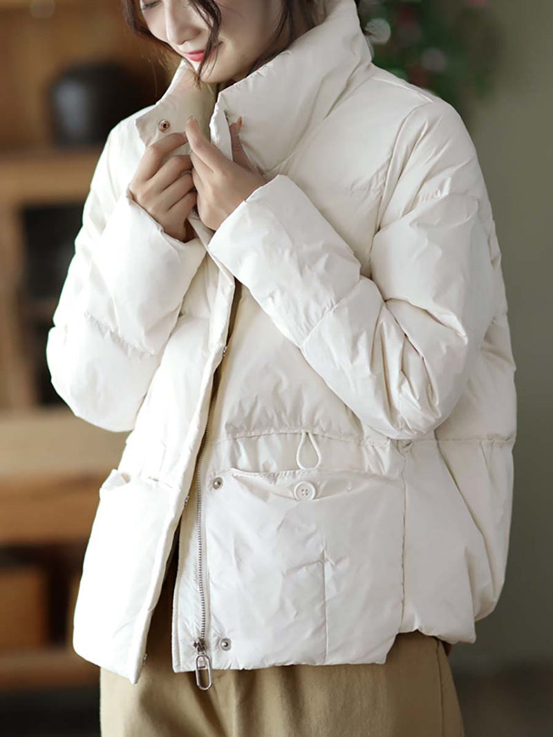 Zipper Pocket Warm Down Coat