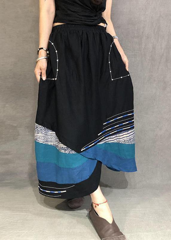 Linen Skirrts Summer Thin Breathable Color Matching Loose Irregular Skirt