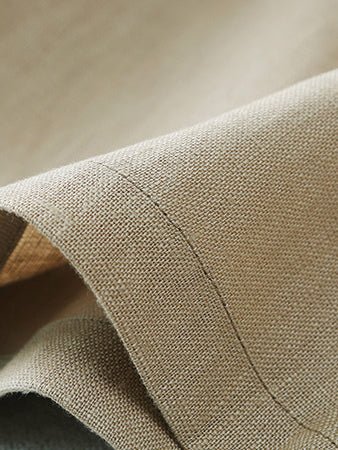 A-line Plain Mid-length Linen Skirt