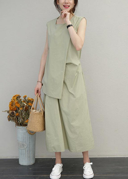 Loose Red Cotton Long Shirts O Neck Asymmetric Maxi Summer Dress