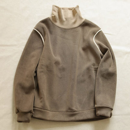 Winter Patchwork Loose Warm Fleece Sweater