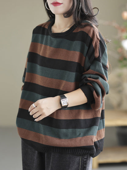 Striped Commuter Loose Sweater