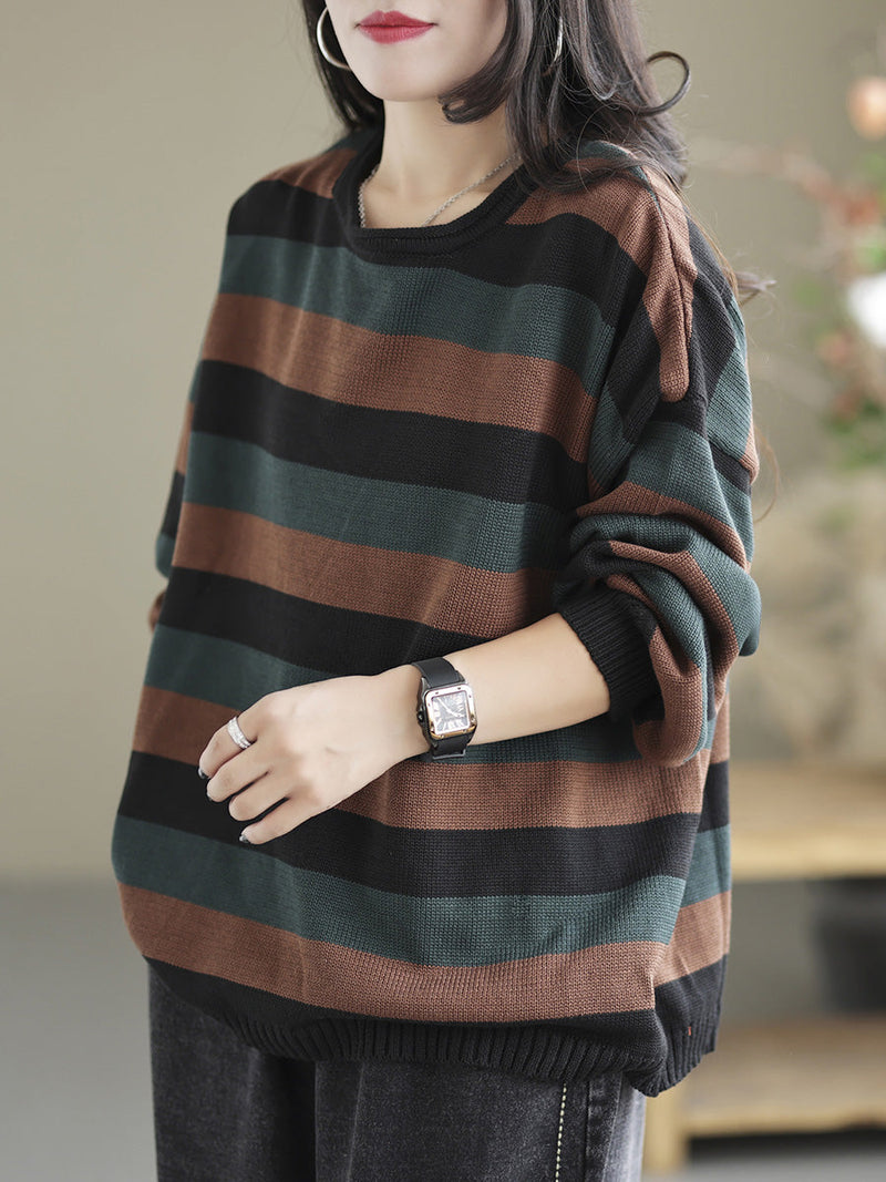 Striped Commuter Loose Sweater