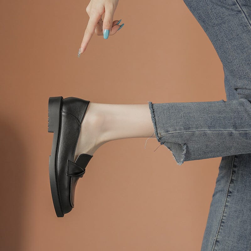 Autumn Soft Leather Flat Loafers