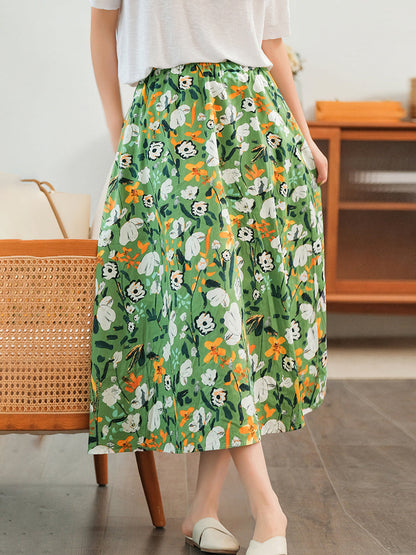 Elastic Waist Cotton Skirt