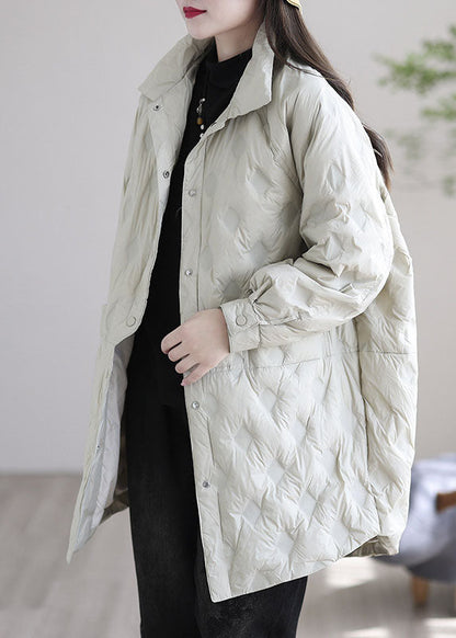 Black Pockets Patchwork Winter Duck Down Coat