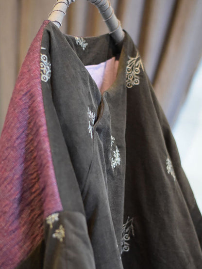 Chinese Style Embroidery Ab Side Coat