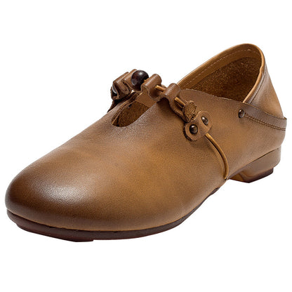 Spring Summer Retro Soft Leather Handmade Shoes
