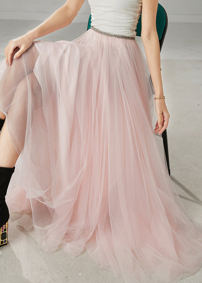 Pink Exra Large Hem Tulle Holiday Skirt Spring