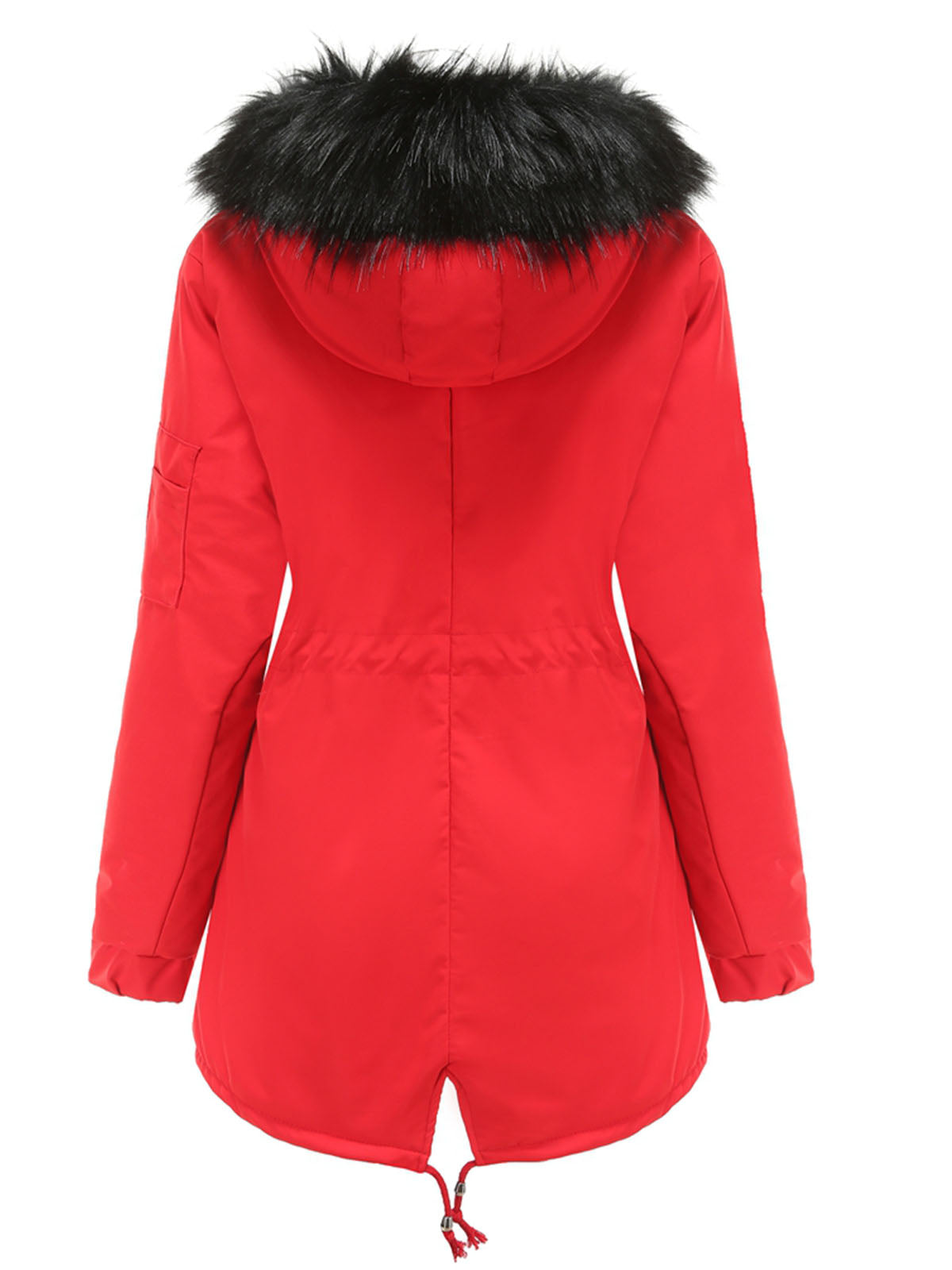 Parka Coat Street Daily Plush Winter Coat Color Oversized Fur Warm Coat