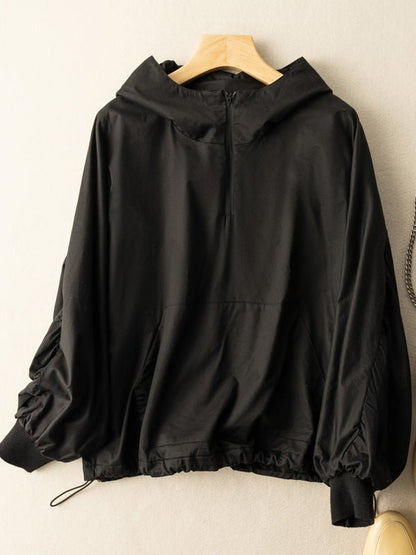 100% Natrual Fabric Literature and Art Loose Top Hoodie