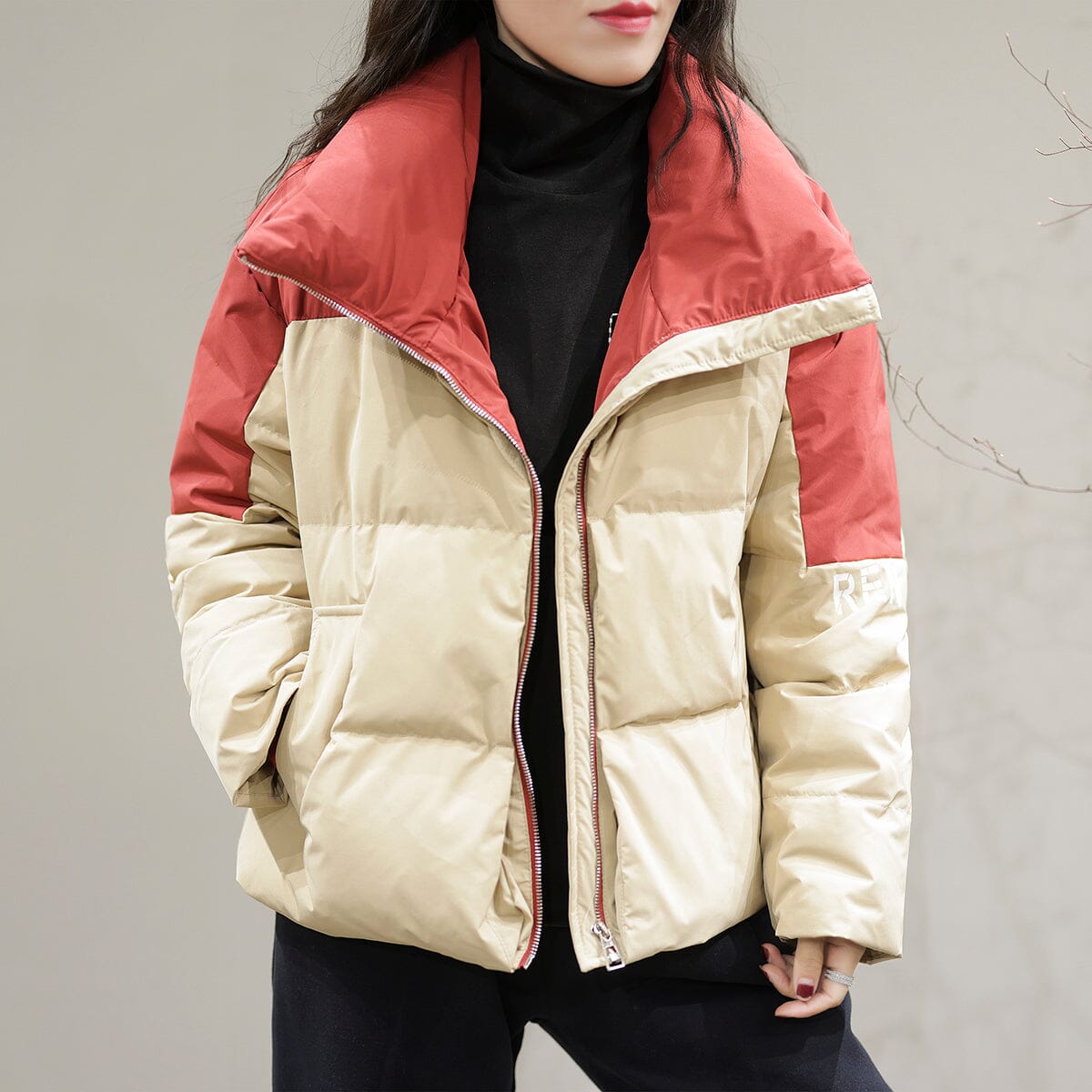 Winter Color Matching Down Coat