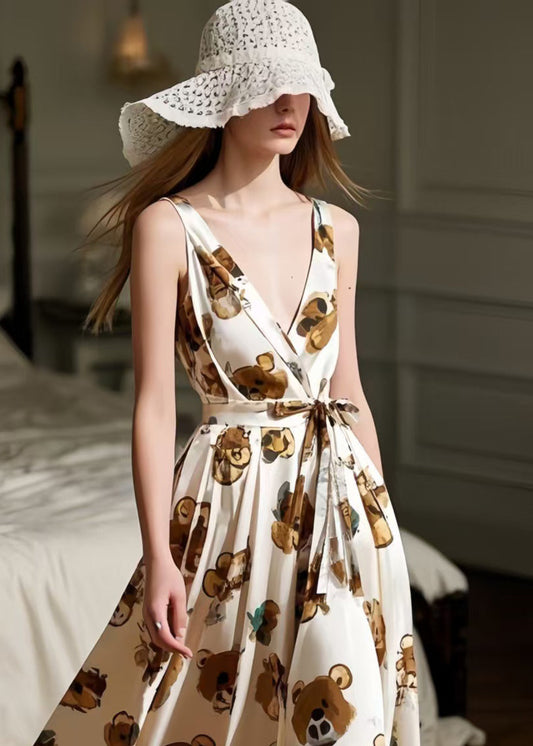 Litter Bear Print Exra Large Hem Cami Dress Summer