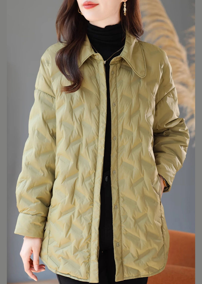 Grass Green Oversized Warm Duck Down Puffer Jacket Winter