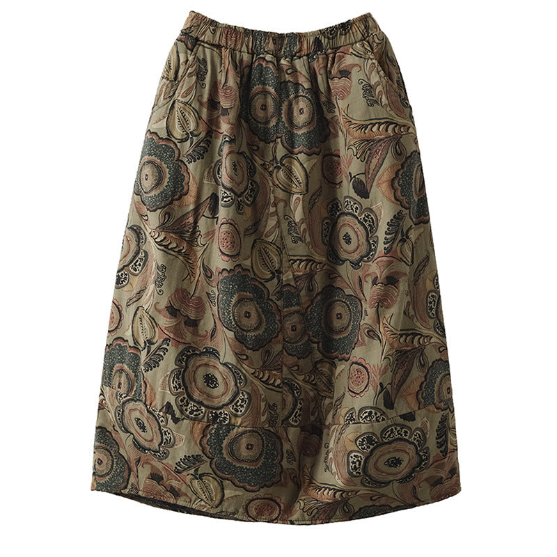 Style Padded Quilted Printed Skirt