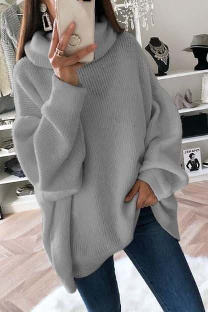 Color Turtleneck Knit Sweater