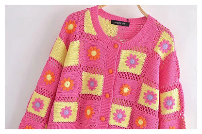 New Flower Crochet Sweater Cardigan Jacket 7250
