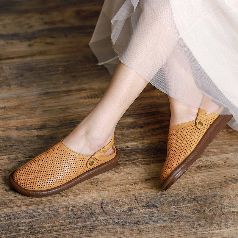 Hollow Leather Sandals/slippers