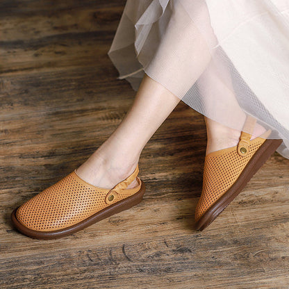 Hollow Leather Sandals/slippers