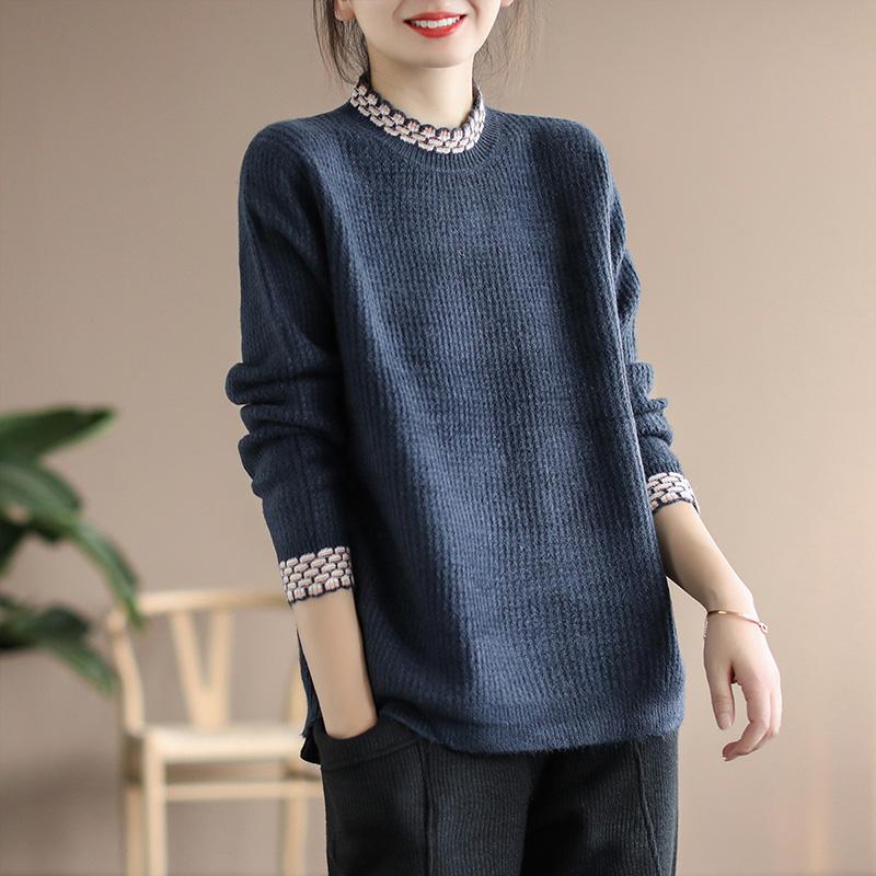 Autumn Loose Cotton Knitted Sweater