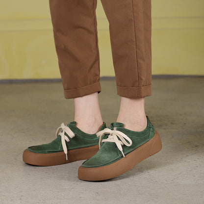 Autumn Retro Leather Flat Shoes