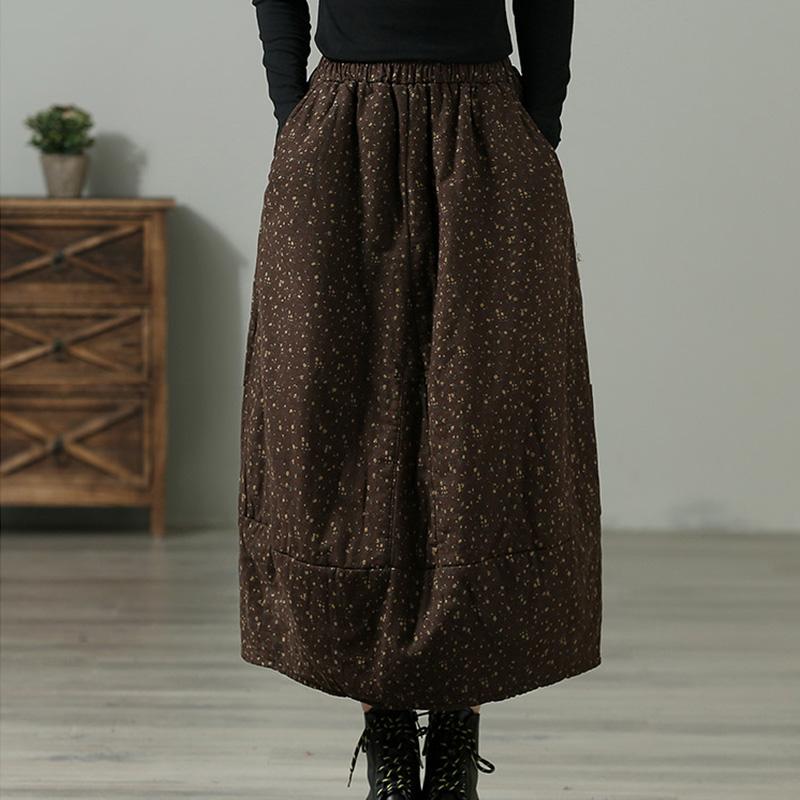 Winter Retro Loose Cotton Linen Skirt