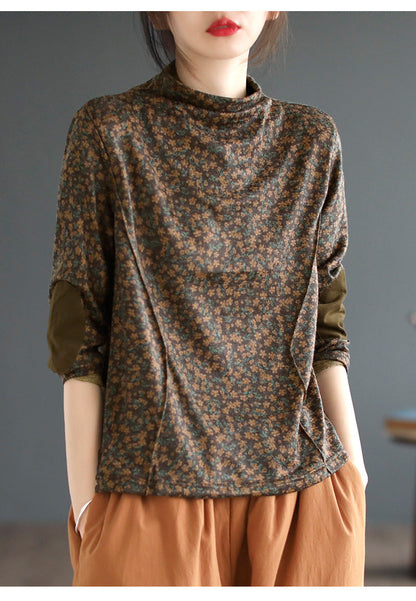 Artistic Print Knitted T-shirt
