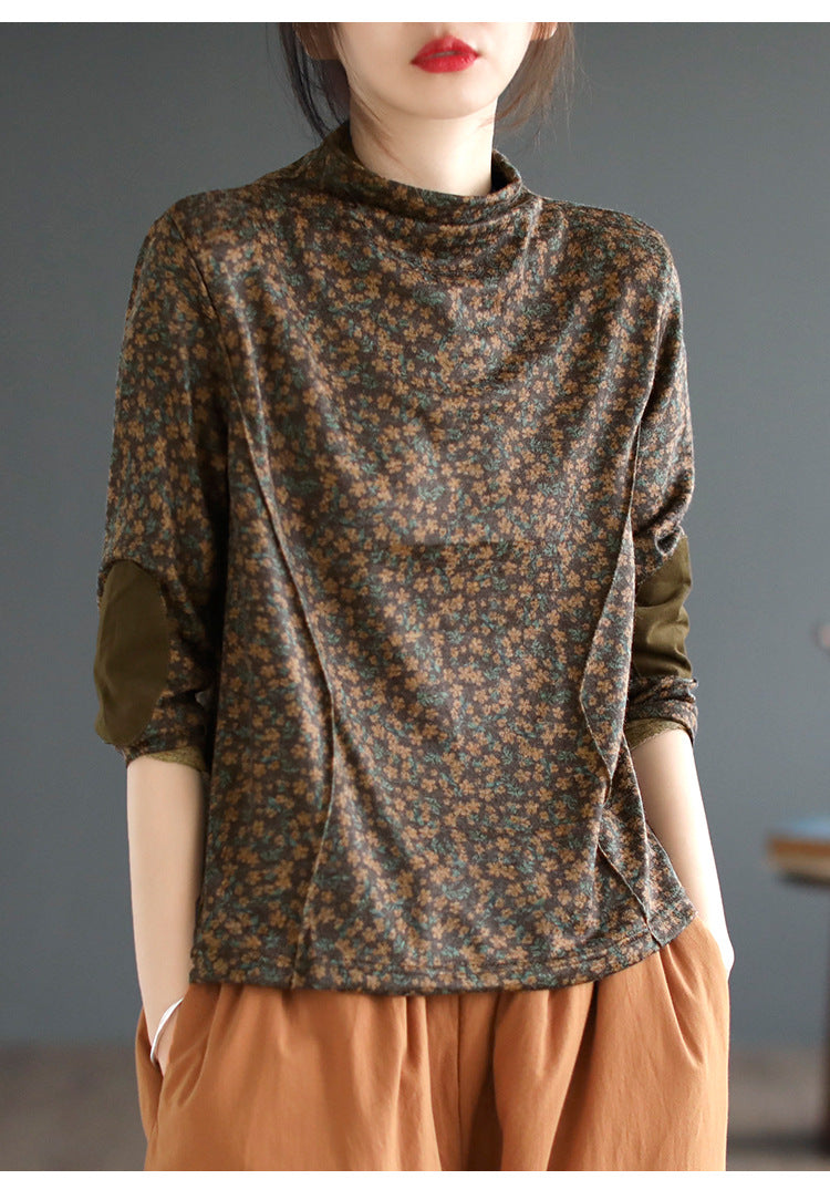 Artistic Print Knitted T-shirt