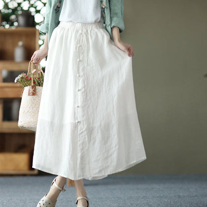Cozy Linen Retro A-line Skirt