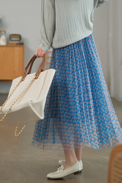 Digitally Printed Densified Elastic Waist Skirt