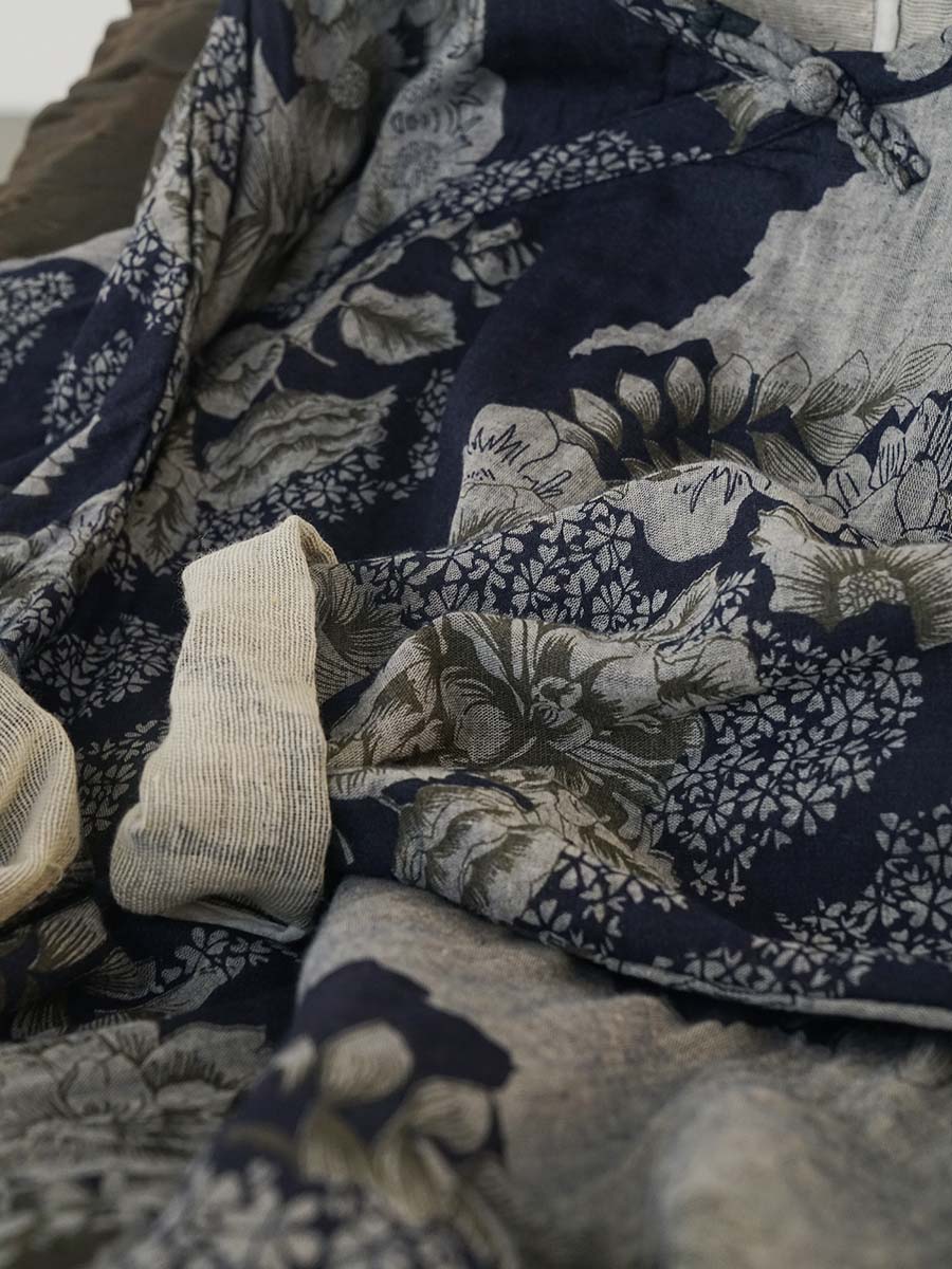 Print Cotton Linen Loose Dress