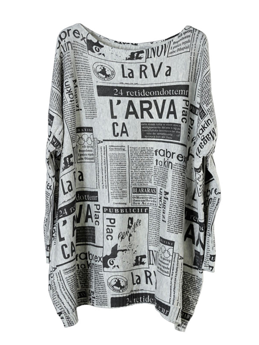 - Autumn Loose Letter Printed Sweater