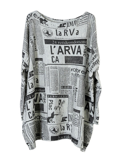 - Autumn Loose Letter Printed Sweater