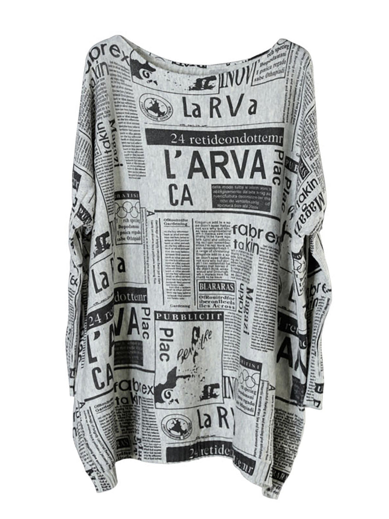 - Autumn Loose Letter Printed Sweater