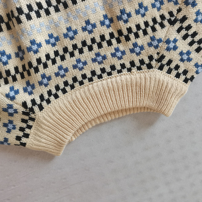 Half Turtleneck Loose Print Sweater