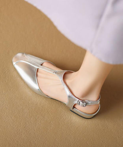 Mulberry Sandals Cowhide Leather Splicing Hollow Out